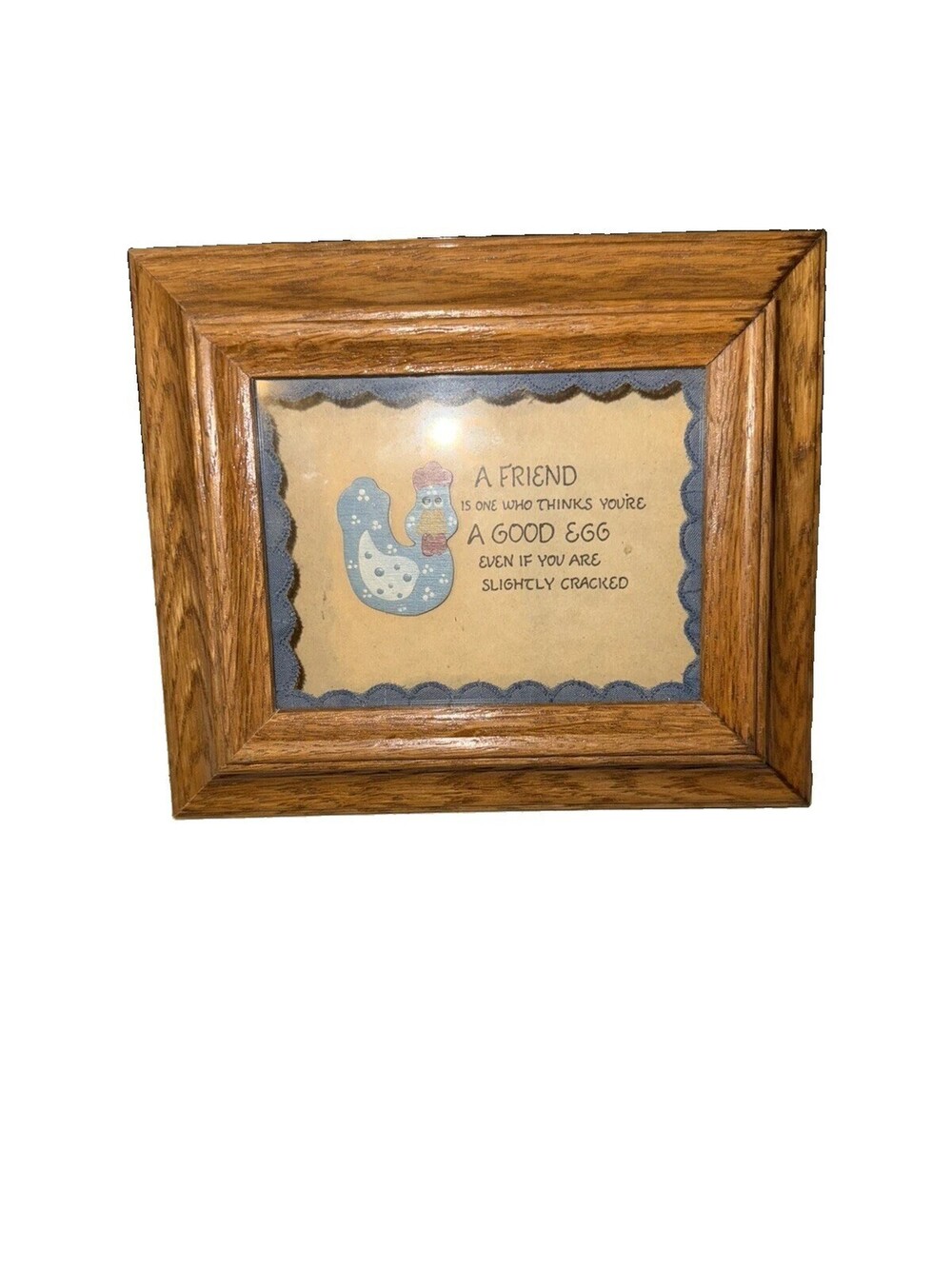 Vintage Chickens friendship framed print Country Decor Cottagecore Grannycore